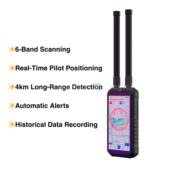 FPV Handheld Drohnen Detektor 4KM 4000M Langstrecken-Distanz mobile tragbare DJI UAV AUTEL Detektion Passiv Detektor De Drones 0