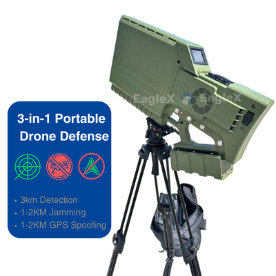 Handheld GPS Spoofing Drone Jammer mit Detektion und Störung, 3-in-1 Portable Drone Defense Device Portable FPV Drone Jammer