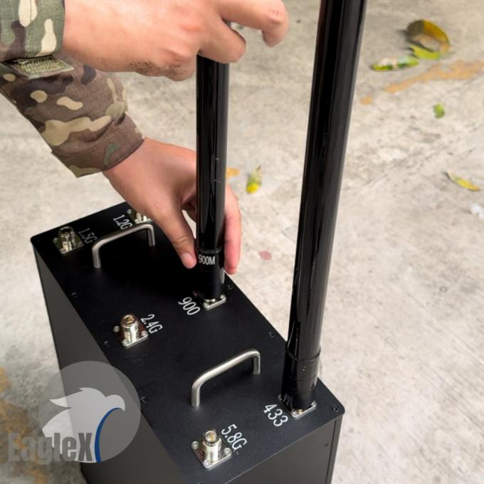 6 Bands Anti FPV Drone Jammer 433M 900M 1.2G 1.5G 2.4G 5.8G UAV Signal GPS Rucksackverstärker 0