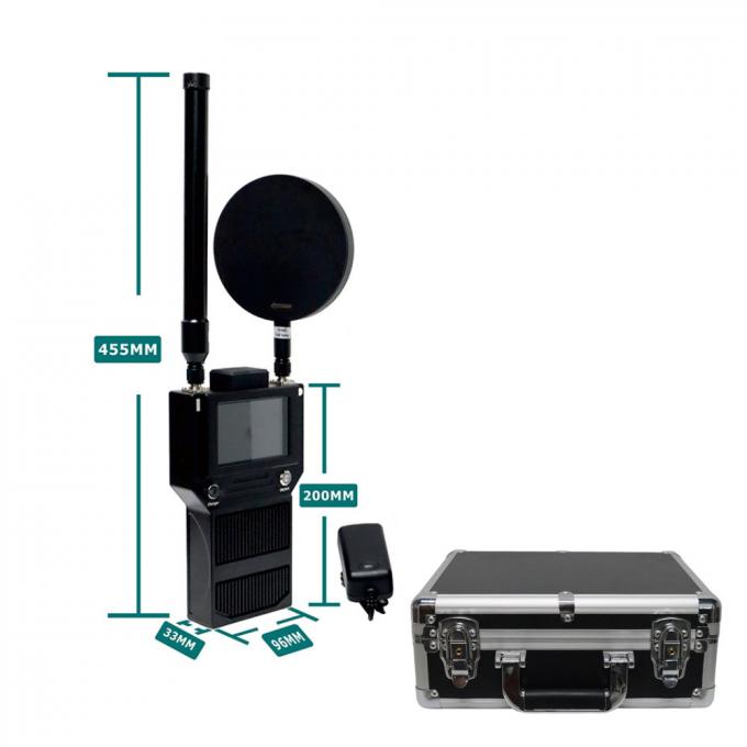 Portable 3KM FPV DJI Drohnendetektor 400MHz 2.4GHz 5.2G 5.8G Handheld Detektion 0